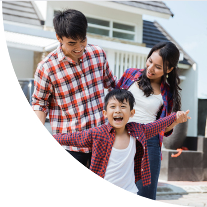 AHCIA - Image of family with two parents and a happy child