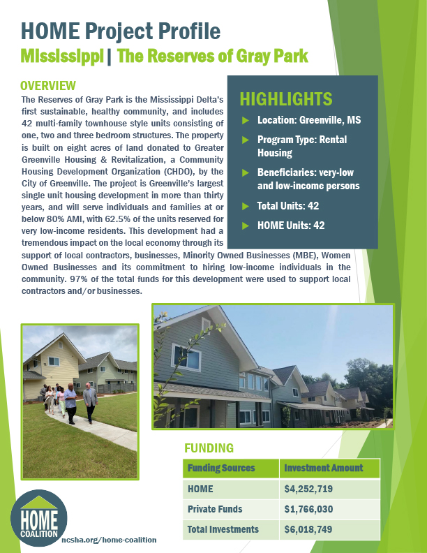 HOME Project Profile: Mississippi – The Reserves of Gray Park