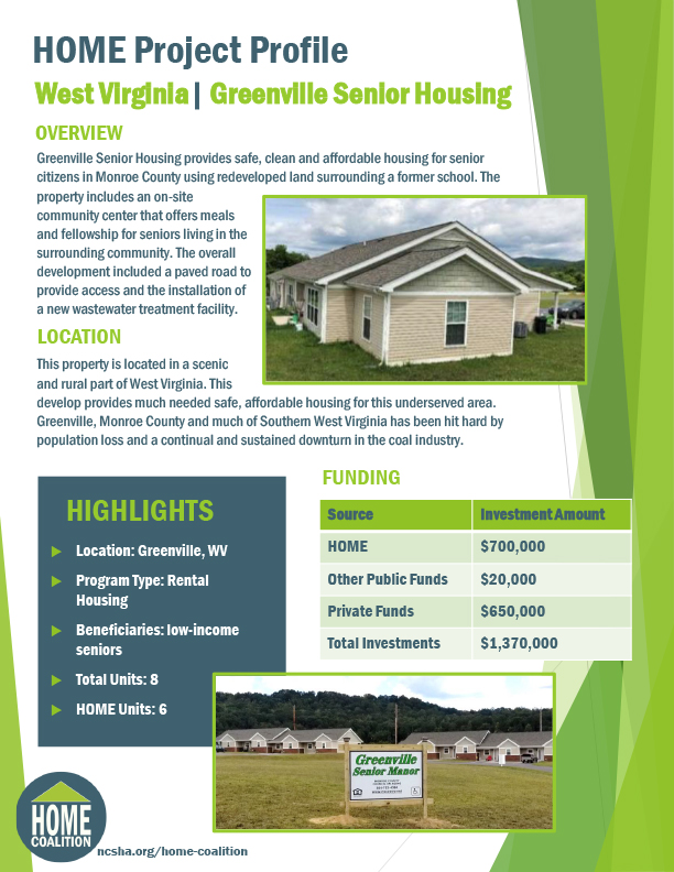 HOME Project Profile: West Virginia – Greenville Senior Housing