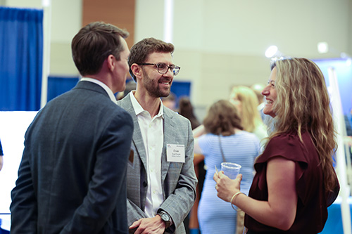 Attendees networking
