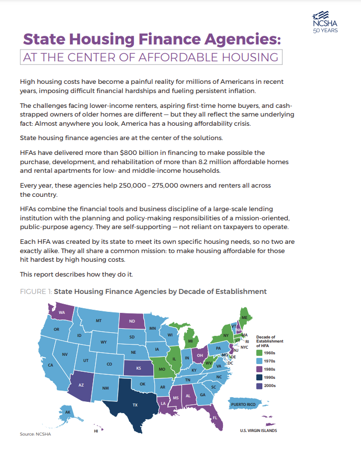State Housing Finance Agencies: At the Center of the Affordable Housing System Cover
